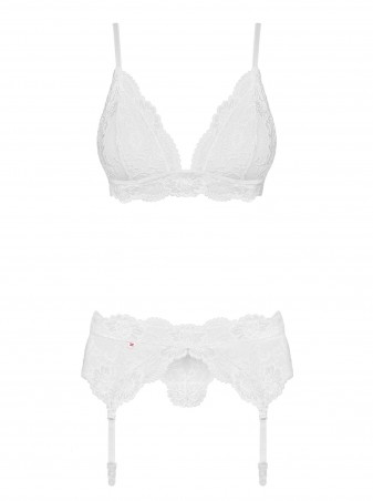 Bielizna-810-SEG-2 komplet 3-częściowy biały  S/M