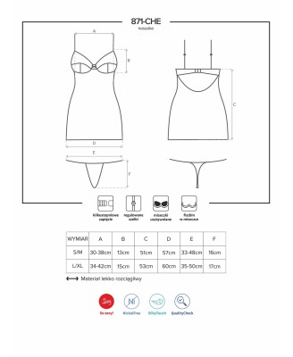 Bielizna-871-CHE-2 koszulka i stringi  L/XL