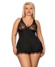 Bielizna-Luvae babydoll i stringi czarne XXL