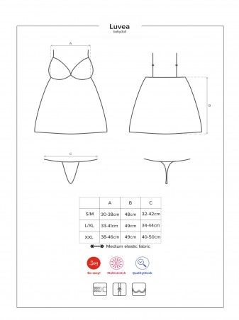 Bielizna-Luvae babydoll i stringi czarne XXL