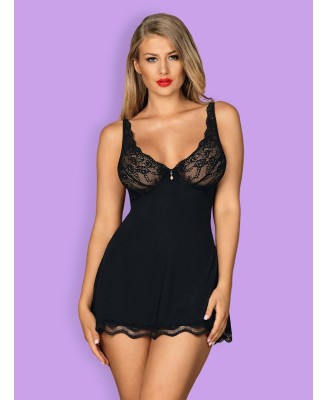 Bielizna-Luvae babydoll i stringi Czarny L/XL