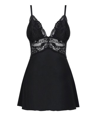 Bielizna-810-BAB-1 babydoll i stringi czarna  S/M