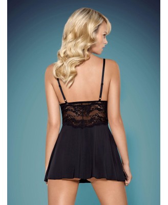Bielizna-810-BAB-1 babydoll i stringi czarna L/XL