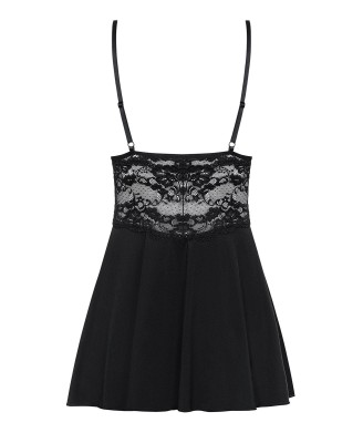 Bielizna-810-BAB-1 babydoll i stringi czarna L/XL