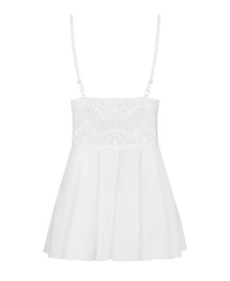 Bielizna-810-BAB-2 babydoll i stringi biała  S/M