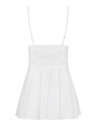 Bielizna-810-BAB-2 babydoll i stringi biała  S/M