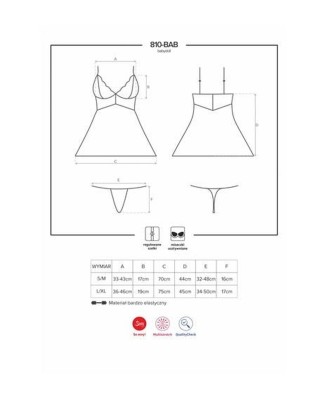 Bielizna-810-BAB-2 babydoll i stringi biała L/XL
