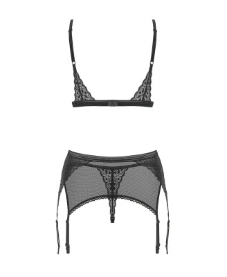 Bielizna-Shibu komplet 3-częściowy czarny  S/M