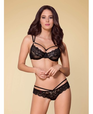 Bielizna-860-SET-1 komplet 2-częściowy czarny  S/M