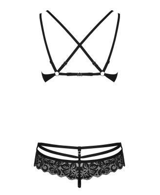 Bielizna-860-SET-1 komplet 2-częściowy czarny  S/M