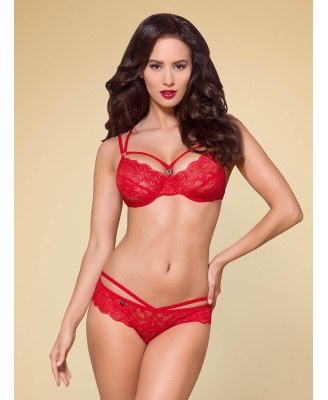 Bielizna-860-SET-3 komplet 2-częściowy czerwony L/XL