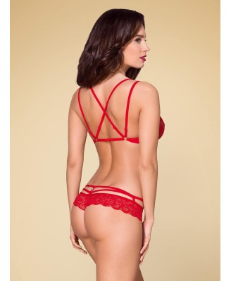 Bielizna-860-SET-3 komplet 2-częściowy czerwony L/XL