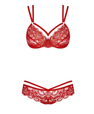 Bielizna-860-SET-3 komplet 2-częściowy czerwony L/XL