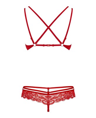 Bielizna-860-SET-3 komplet 2-częściowy czerwony L/XL