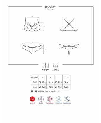 Bielizna-860-SET-3 komplet 2-częściowy czerwony L/XL