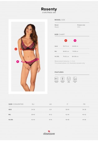 Rosenty komplet 2-częściowy otwarty   XS/S
