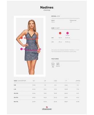 Nadines koszulka i stringi niebieska L/XL