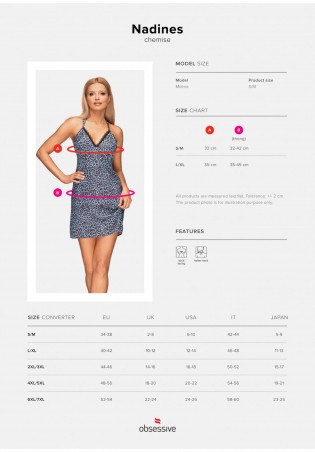 Nadines koszulka i stringi niebieska  S/M