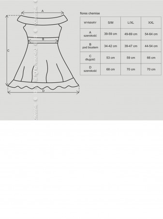 Bielizna-Flores koszulka i stringi czarna L/XL