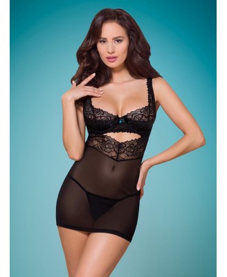 Bielizna- 867-CHE-1 koszulka i stringi  S/M
