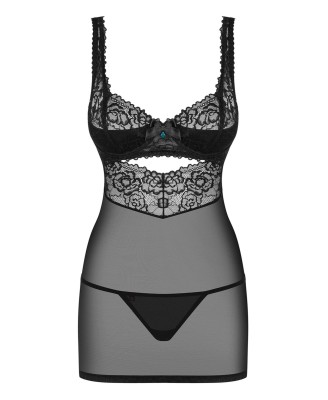 Bielizna- 867-CHE-1 koszulka i stringi  S/M