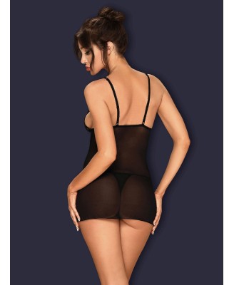 Bielizna-Lucita koszulka i stringi czarna  S/M