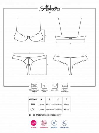 Bielizna-Alabastra zestaw 2-częściowy  S/M