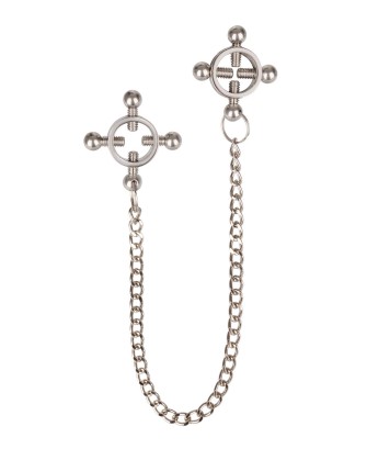 4 Point Nipple Press w Chain Black
