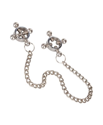 4 Point Nipple Press w Chain Black