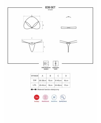Bielizna-838-SET-3 komplet 2-częściowy L/XL