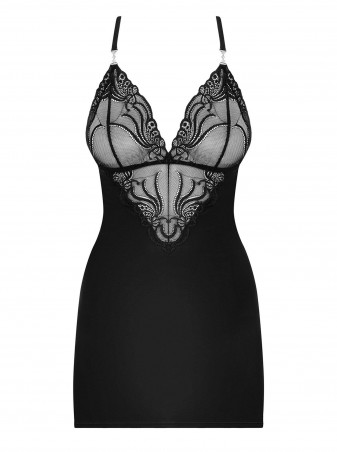 Bielizna-828-CHE-1 koszulka i stringi  S/M