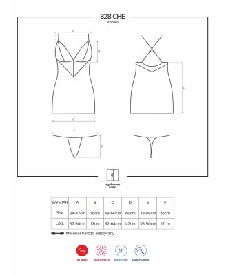 Bielizna-828-CHE-1 koszulka i stringi L/XL