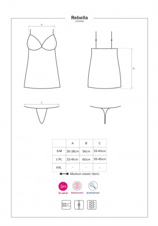 Bielizna-Redella koszulka i stringi czarna L/XL