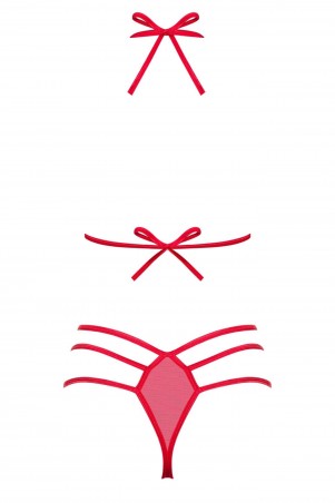 Bielizna-Giftella komplet 2-częściowy czerwony  S/M