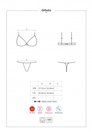 Bielizna-Giftella komplet 2-częściowy czerwony  S/M