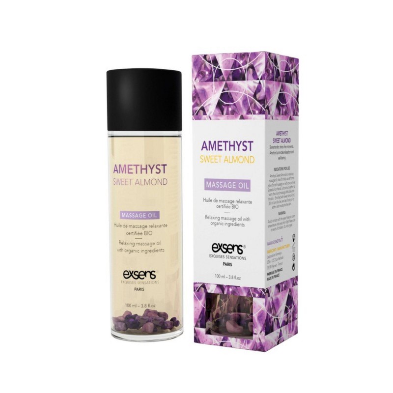 AMETHYST SWEET ALMOND Organic Massage Oil with stones 100 ml