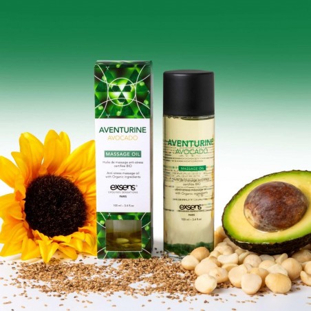 AVENTURINE AVOCADO Organic Massage Oil with stones 100 ml