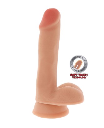 Dual Density Dildo 6 in. Balls Light skin tone
