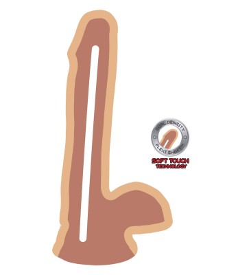 Dual Density Dildo 6 in. Balls Light skin tone