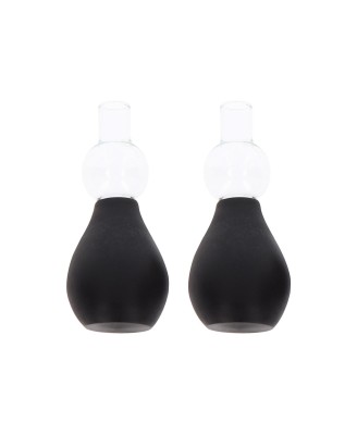 Nipple Enlargers with 8 Rings Black