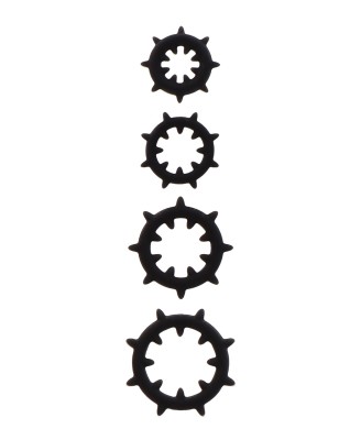 Nipple Enlargers with 8 Rings Black