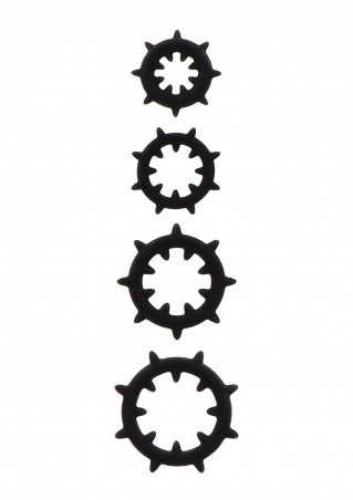 Nipple Enlargers with 8 Rings Black