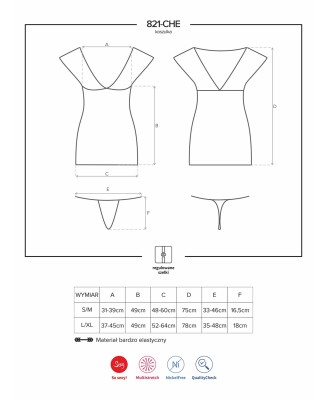 Bielizna-821-CHE-1 koszulka i stringi L/XL