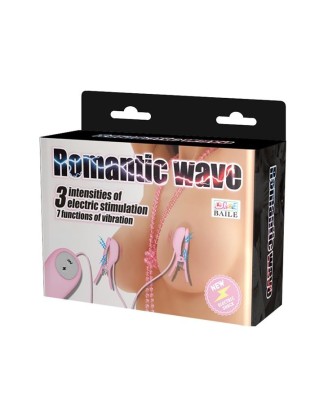BAILE - ROMANTIC WAVE LILA - Wibrujące Stymulatory Sutków na Pilota