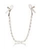 Crystal Chain Nipple Clamps Silver