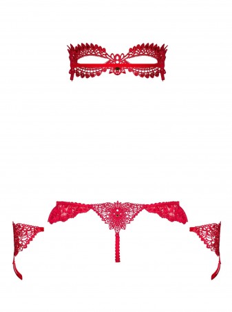 Bielizna-Hetea komplet 3-częściowy czerwony L/XL