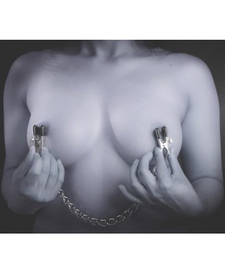 Bad Kitty Chain with clamps - Metalowe Klipsy na Sutki