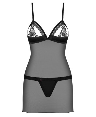 Bielizna-865-CHE-1 koszulka i stringi  S/M