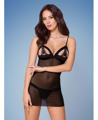 Bielizna-865-CHE-1 koszulka i stringi  S/M