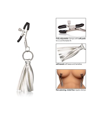 Playful Tassels Nipple Clamps Silver